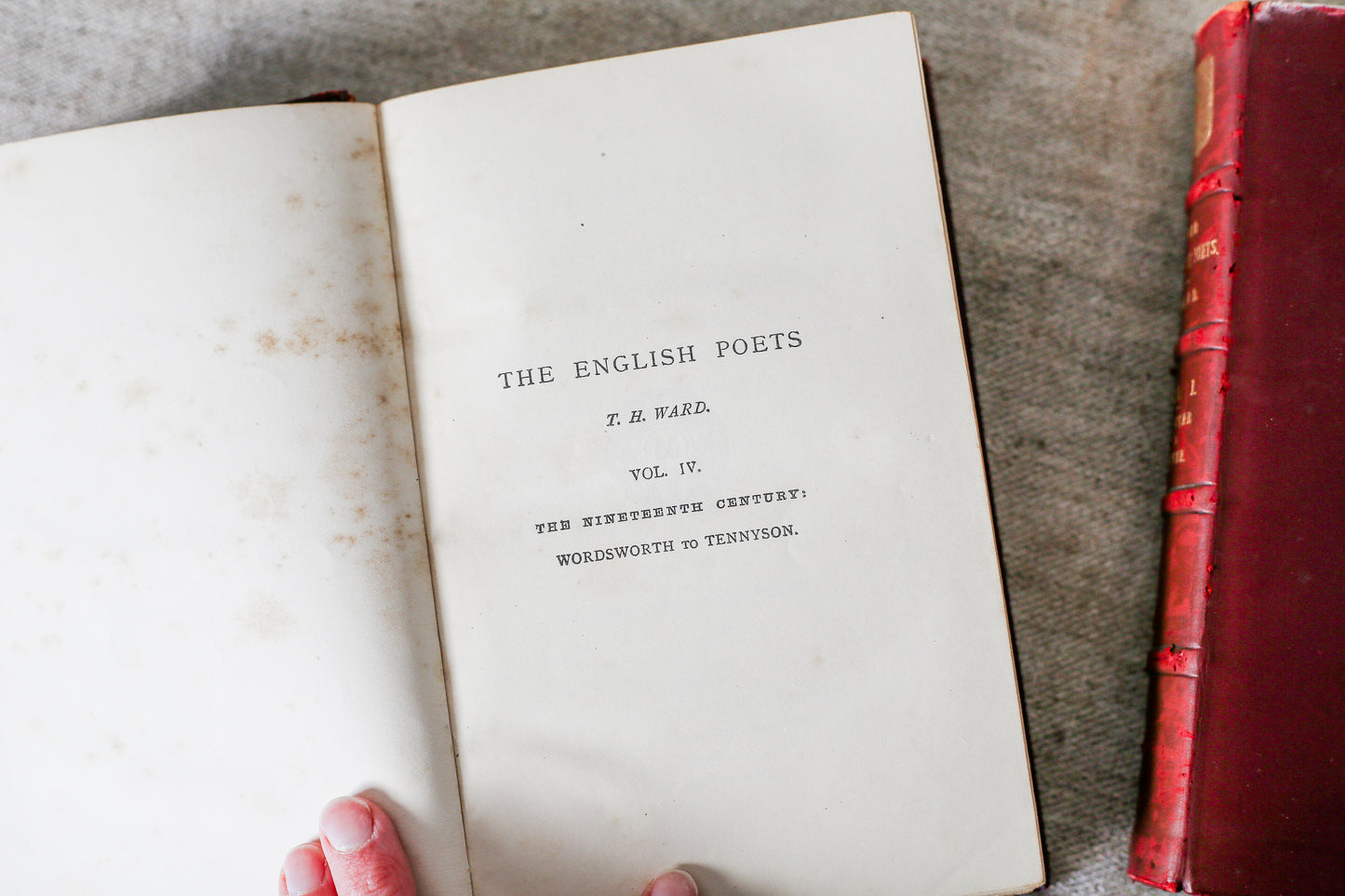 Set of English Poets Repton School Full Calf Prize Leather Binding Books, 1899