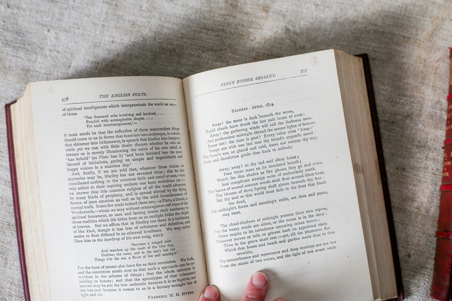 Set of English Poets Repton School Full Calf Prize Leather Binding Books, 1899