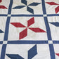 Red White & Blue Lemoyne Star Quilt TOP, c1900