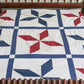 Red White & Blue Lemoyne Star Quilt TOP, c1900