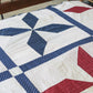 Red White & Blue Lemoyne Star Quilt TOP, c1900