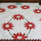 Red and Green Floral Applique Quilt, c1950