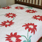 Red and Green Floral Applique Quilt, c1950