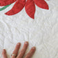 Red and Green Floral Applique Quilt, c1950