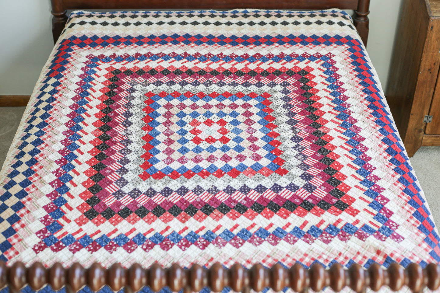 Primitive Around the World Quilt, c1900