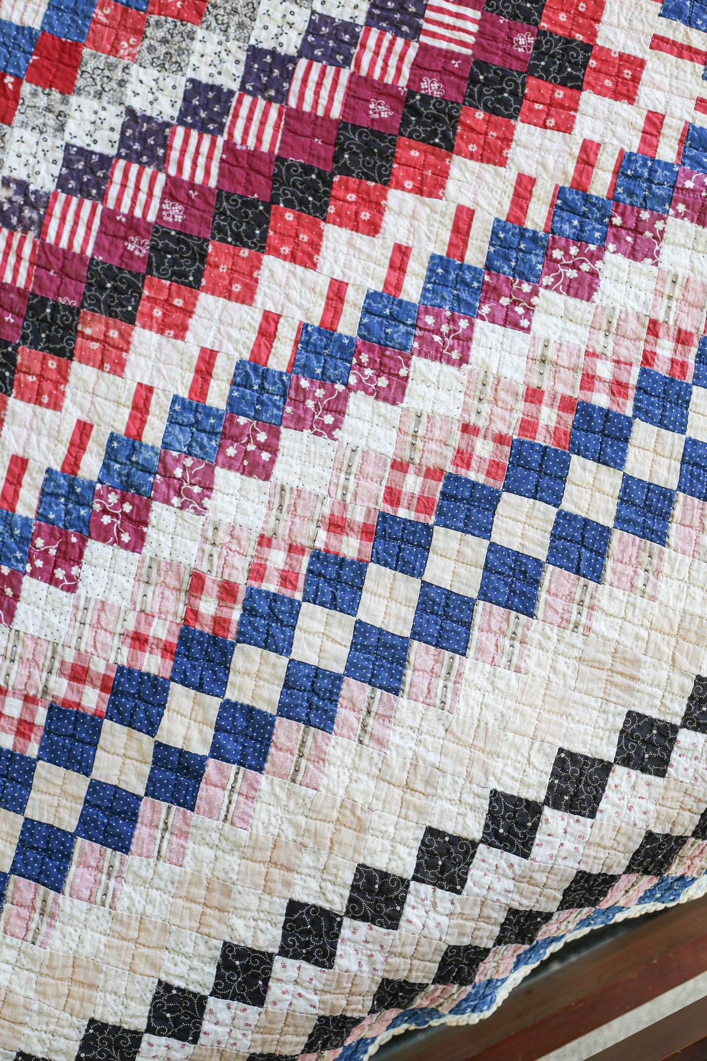 Primitive Around the World Quilt, c1900