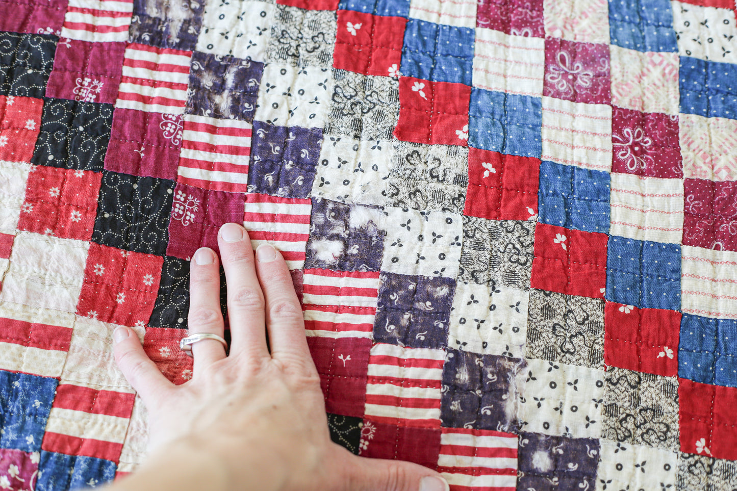 Primitive Around the World Quilt, c1900