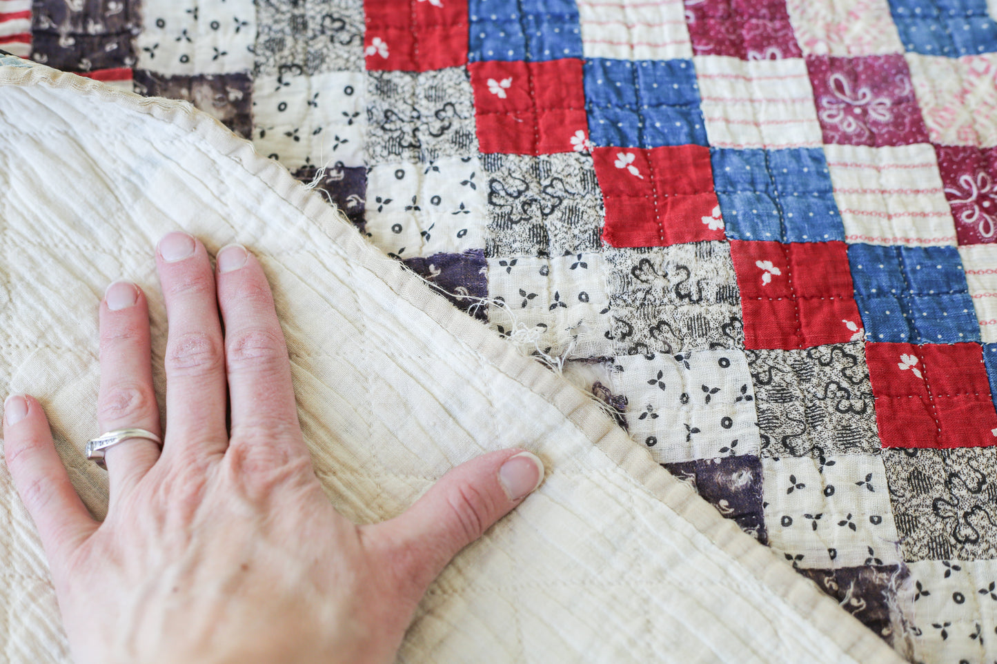 Primitive Around the World Quilt, c1900