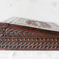 1892 Carved Wood Sloped Desk Box with "JM" Initials