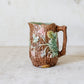 Antique Bramble & Bark Floral Majolica Jug, c1880