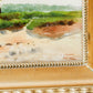 Antique 1904 Landscape Oil Painting on Canvas, Signed L.C. Warren, in Gilt Frame