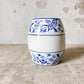 German Blue Onion Ceramic Barley Canister, c1900