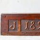1892 Carved Wood Sloped Desk Box with "JM" Initials