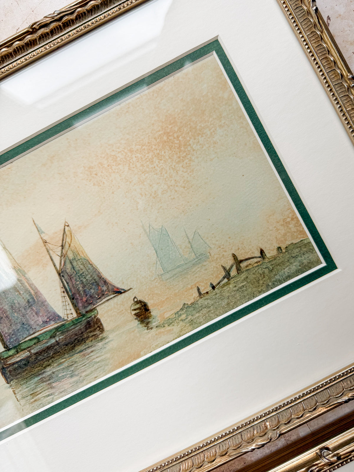 Pair of Antique 19th-Century English Marine Watercolors – Signed J. Turner