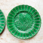 Pair of Antique Majolica Greenware Grapevine 8" Plates, c1900