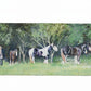 Acrylic Painting of English Draft Horses, Attributed to Glynis Mills