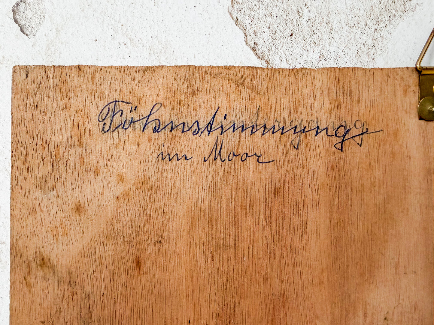 "Spring Mood in the Moor" German Painting on Wood Panel, Signed by R. Hober