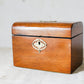 Antique Dome Top Walnut Tea Caddy with Brass Decoration, c1860