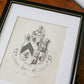 19th Century Coat of Arms of Bourne of Hackinsall | Contemporary Black and Gilt Frame