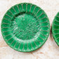 Pair of Antique Majolica Greenware Grapevine 8" Plates, c1900