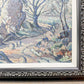 Early 20th-Century Post-Impressionist Landscape Oil Painting in Custom Black and Linen Frame