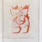 Antique Fetal Anatomy Engraving from Culpeper's English Physician, c1800 - "Position of the Child in the Womb Just Before Delivery" in Custom Frame