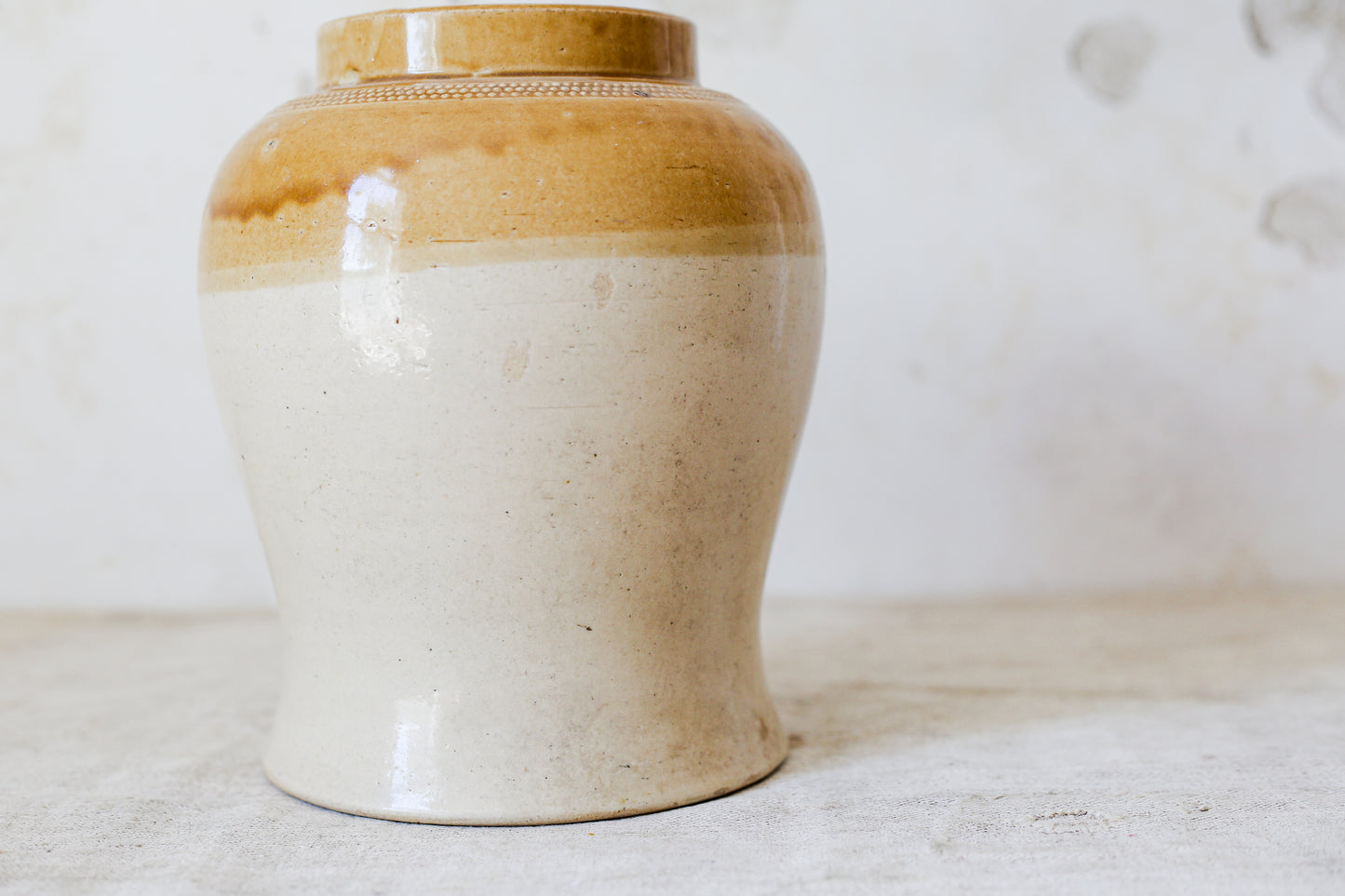 Large Ovoid Two Tone English Pantry Crock