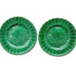 Pair of Antique Majolica Greenware Grapevine 8" Plates, c1900