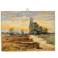"Spring Mood in the Moor" German Painting on Wood Panel, Signed by R. Hober