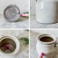 Antique Cream Color Salt Glaze Stoneware Crock with Handle