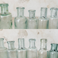 Set of 7 Antique English Aqua Glass Cylinder Bottles