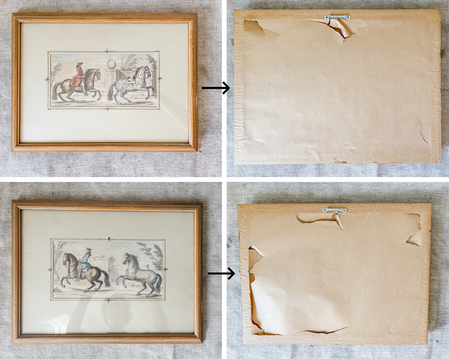 Pair Of Antique Hand Colored Horse Equestrian Engravings