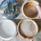 Antique Prattware Lid & Base of Fishing Boats at Sea