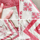 Set of Two Antique Matching Pink and White Broken Dishes Quilt TOPS, c1910