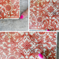 Antique Minton Orange Floral Ceramic Tile