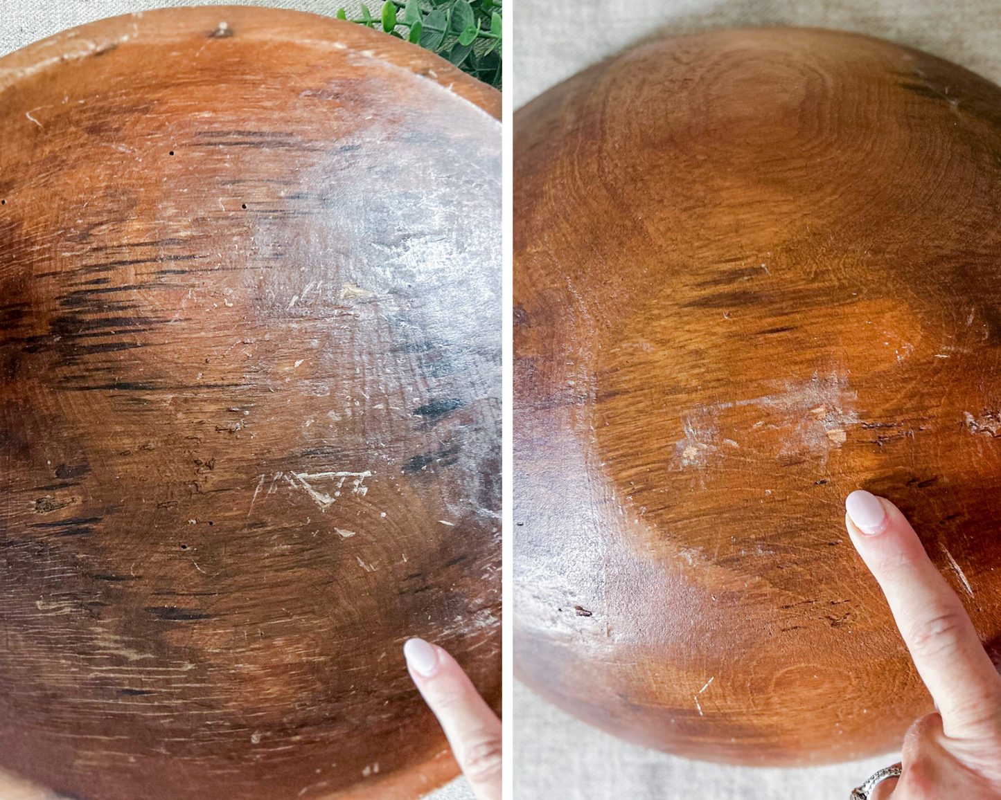 13" Primitive Wood Dough Bowl