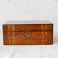 Antique Small Parquetry Chevron Inlaid Tunbridge-Style Stationery Box, c. 1870