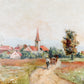 Antique Impressionist Countryside Landscape Oil Painting, c1920