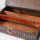 1892 Carved Wood Sloped Desk Box with "JM" Initials
