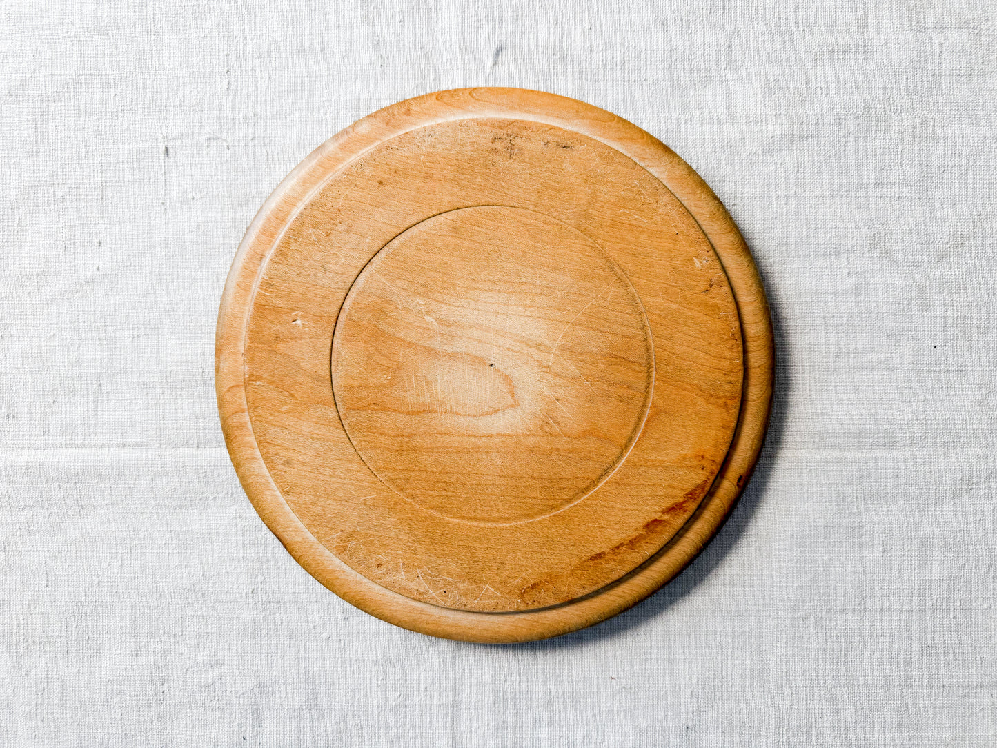 Vintage "Bread" Round Carved English Bread Board