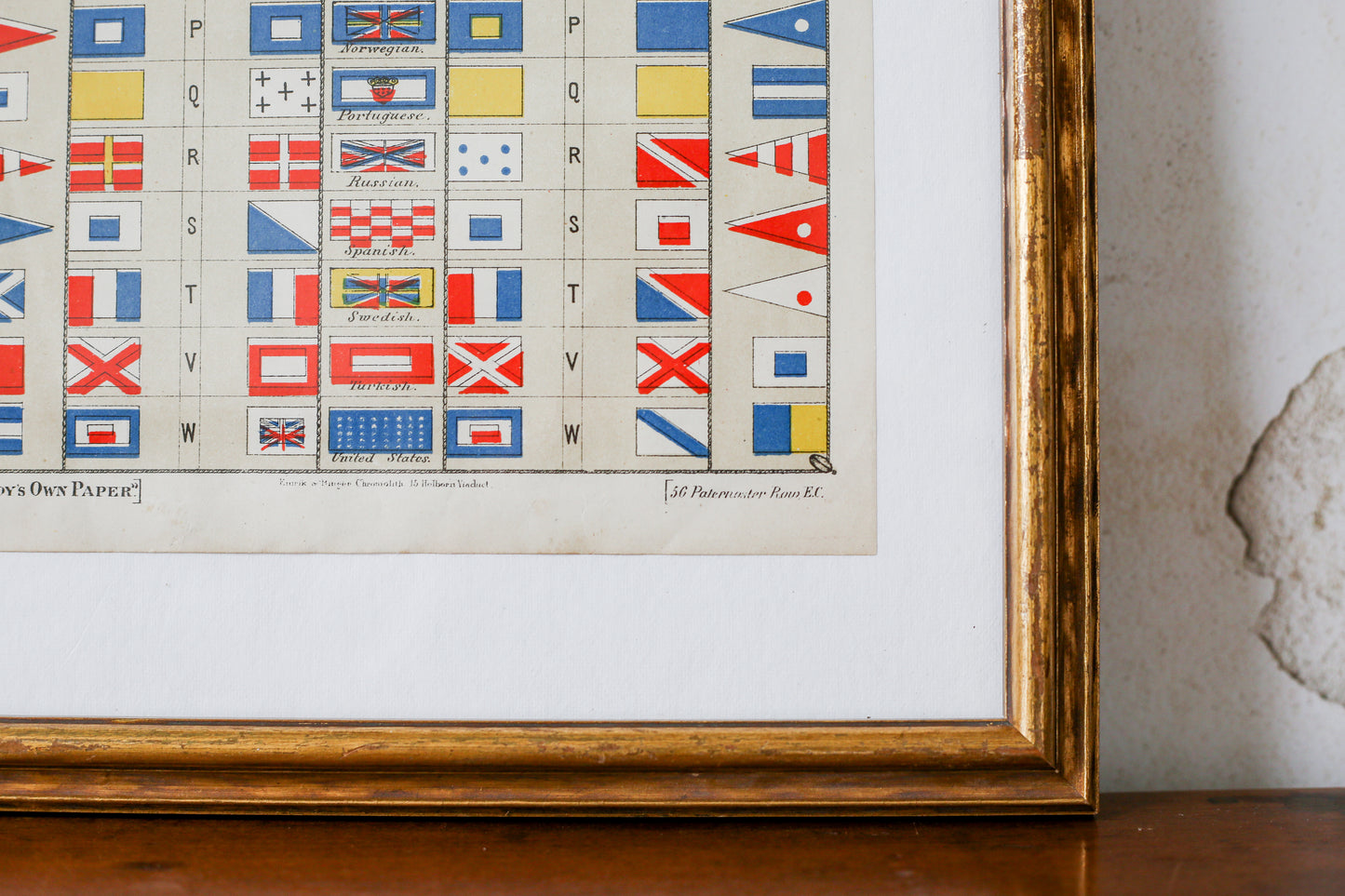 Signal Flags of the World Framed Nautical Print | Boy's Own Paper Supplement c1900