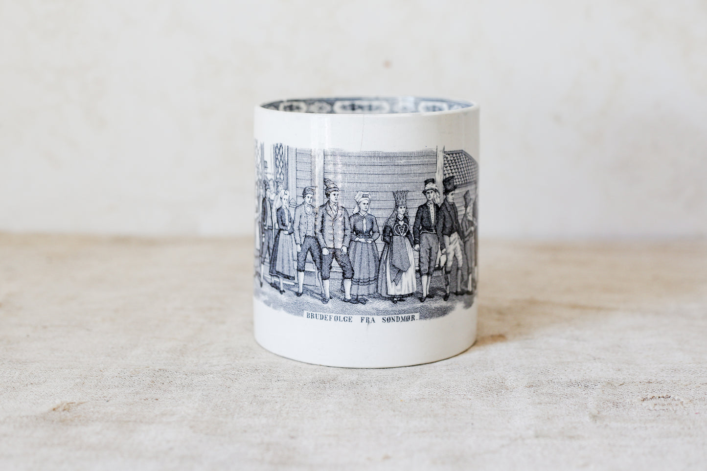 "Brudefølge fra Søndmør" Norwegian Bridal Mug by Egersunds, c1900