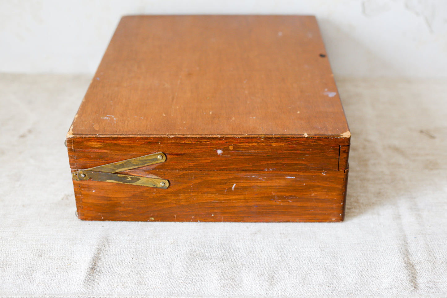 Vintage Wooden Artist's Sketch Box with 3 Palettes