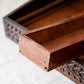 1892 Carved Wood Sloped Desk Box with "JM" Initials