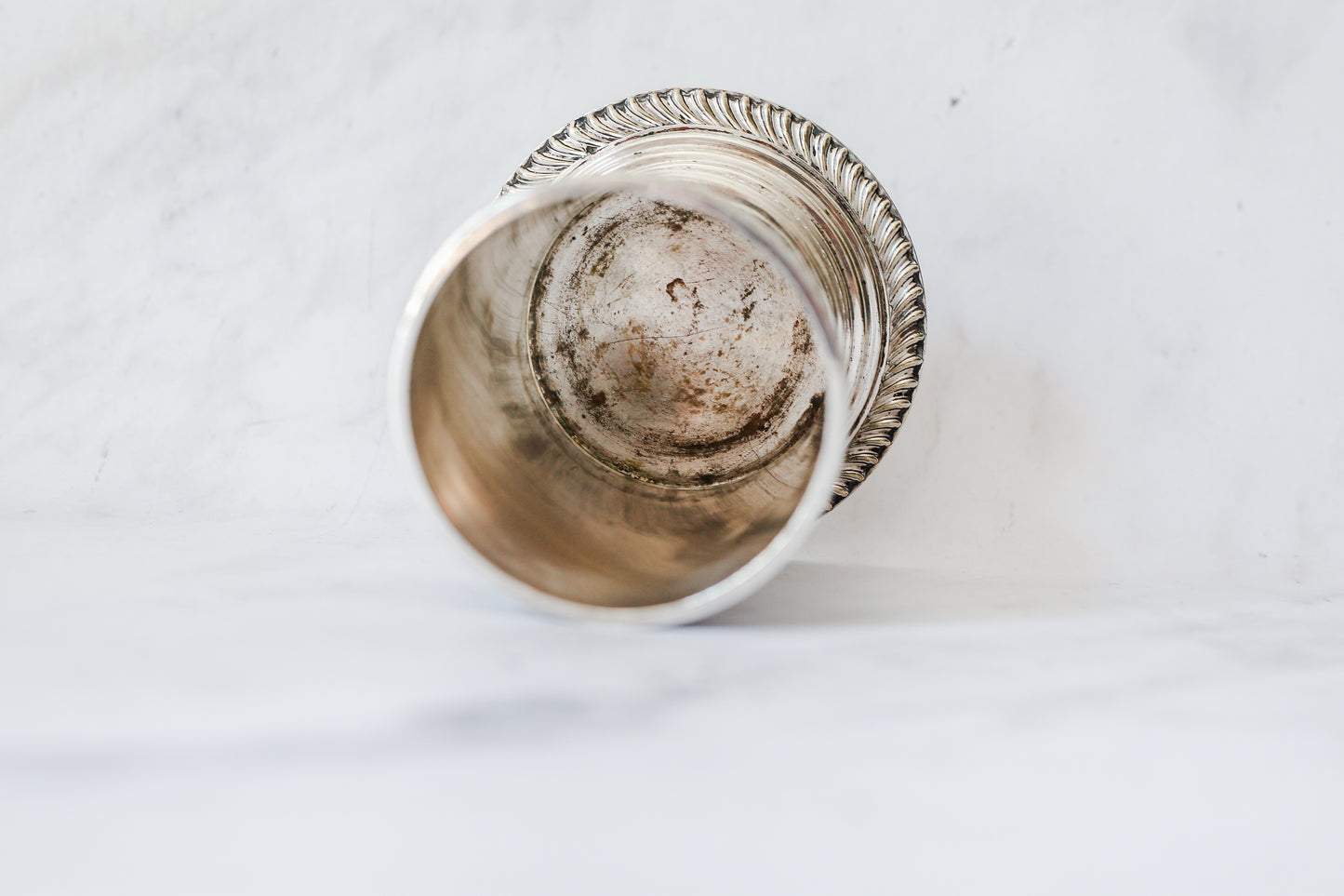 Vintage Silver-Plated Weighted Wine Coaster Sleeve – Gadroon Rope Trim