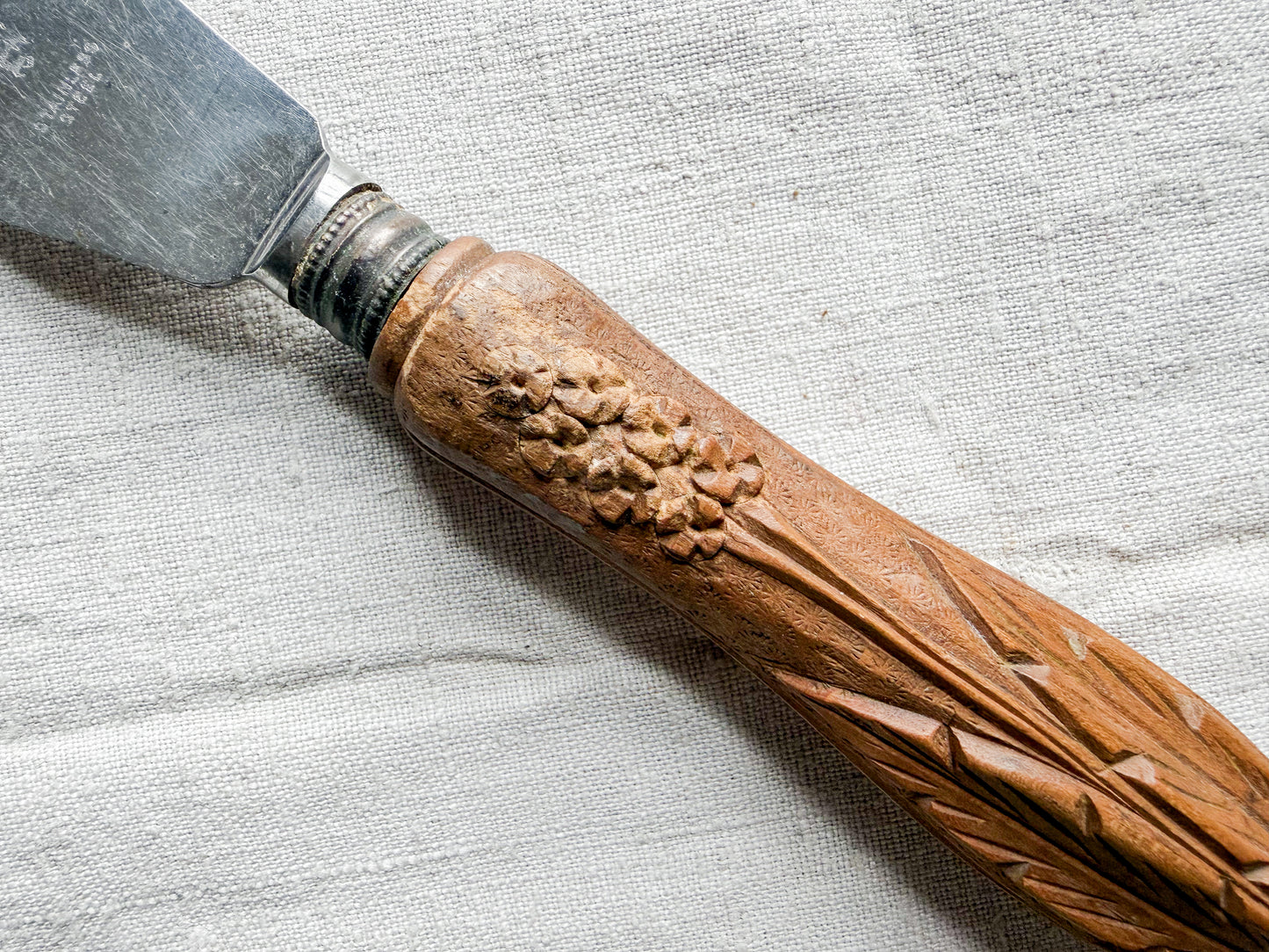 Floral Carved Bread Knife, c1920