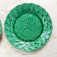 Set of 2 Antique Cabbage Leaf on Basket Greenware Majolica Plates by Edge Malkin & Co.