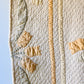 Vintage Yellow and Green Tulip Swirl Applique Sateen Quilt, c1930