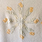 Vintage Yellow and Green Tulip Swirl Applique Sateen Quilt, c1930