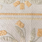 Vintage Yellow and Green Tulip Swirl Applique Sateen Quilt, c1930